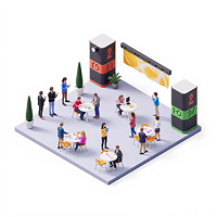 Event scene illustration